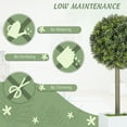 thumbnail image 5 of HOMCOM Lifelike Artificial Plants Set of 2, 1.5FT Fake Boxwood Topiary Balls with 114 PE Leaves, Potted Faux Trees for Home Office Decor, Green, 5 of 9