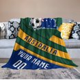 thumbnail image 4 of Custom Blanket for Bed Fans Gift Soccer City Winter Summer Fleece Throw Blankets Personalized Name & Number, 40"x50", 50"x60", 70"x80", 4 of 5