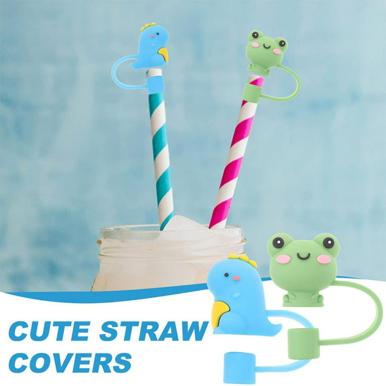 Silicone Straw Covers - Cute Animals | Regular Straw - frog