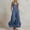 Dark Blue, variant on Women's Jumpsuit, Crew Neck Sleeveless Wide Leg Ruffle Hem with Pockets, Casual Linen Overalls for Summer Beach or Travel, 2026 New Limited-time Offer