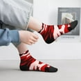 thumbnail image 6 of Women's Men's Red Camouflage Lightweight Ventilation Quarter Ankle Socks, 6 of 7