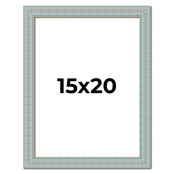 15x20 Frame Blue Teal Distressed Solid Wood Picture Frame | 1.625 Inch Moulding Width | Sonoma Blue