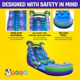 thumbnail image 5 of Pogo Crossover Inflatable Water Slide with Blower, Purple Tropical 15 Foot Kids Waterslide, 5 of 8