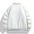 thumbnail image 4 of Miluxas Men's fake two-piece thick cotton jacket, solid color versatile top, solid color long sleeved cotton jacket White, 4 of 4