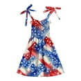 thumbnail image 4 of felwors Girls July 4th Dress Red White Blue Toddler Patriotic Outfit American Sundress 1-6 Years(Dark Blue,2-3 Years), 4 of 5