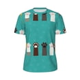 thumbnail image 5 of Wukai Cute Cat Paw And Dog Print Men's Short-Sleeved Mesh T-Shirt,Quick-Dry Short Sleeve Workout T-Shirt-XX-Large, 5 of 8