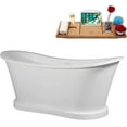 thumbnail image 2 of 66" Streamline B-308-84-BBR Soaking Freestanding Tub and Tray With Internal Drain in Brushed Brass, 2 of 7