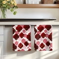 thumbnail image 7 of Red Geometric Moroccan Kitchen Towels Set of 3, Abstract Art Red Ombre Modern Absorbent Dish Towels for Kitchen, Microfiber Hand Towel, Quick Drying Tea Towel for Cleaning Decorative Dishcloths, 7 of 7