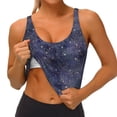 thumbnail image 3 of Daiia Watercolor Indigo Printed Women's Sports Bra, Breathable Activewear Bra with U-Back Design and Removable Pads, Comfortable and Supportive for Yoga, Workout-Large, 3 of 8