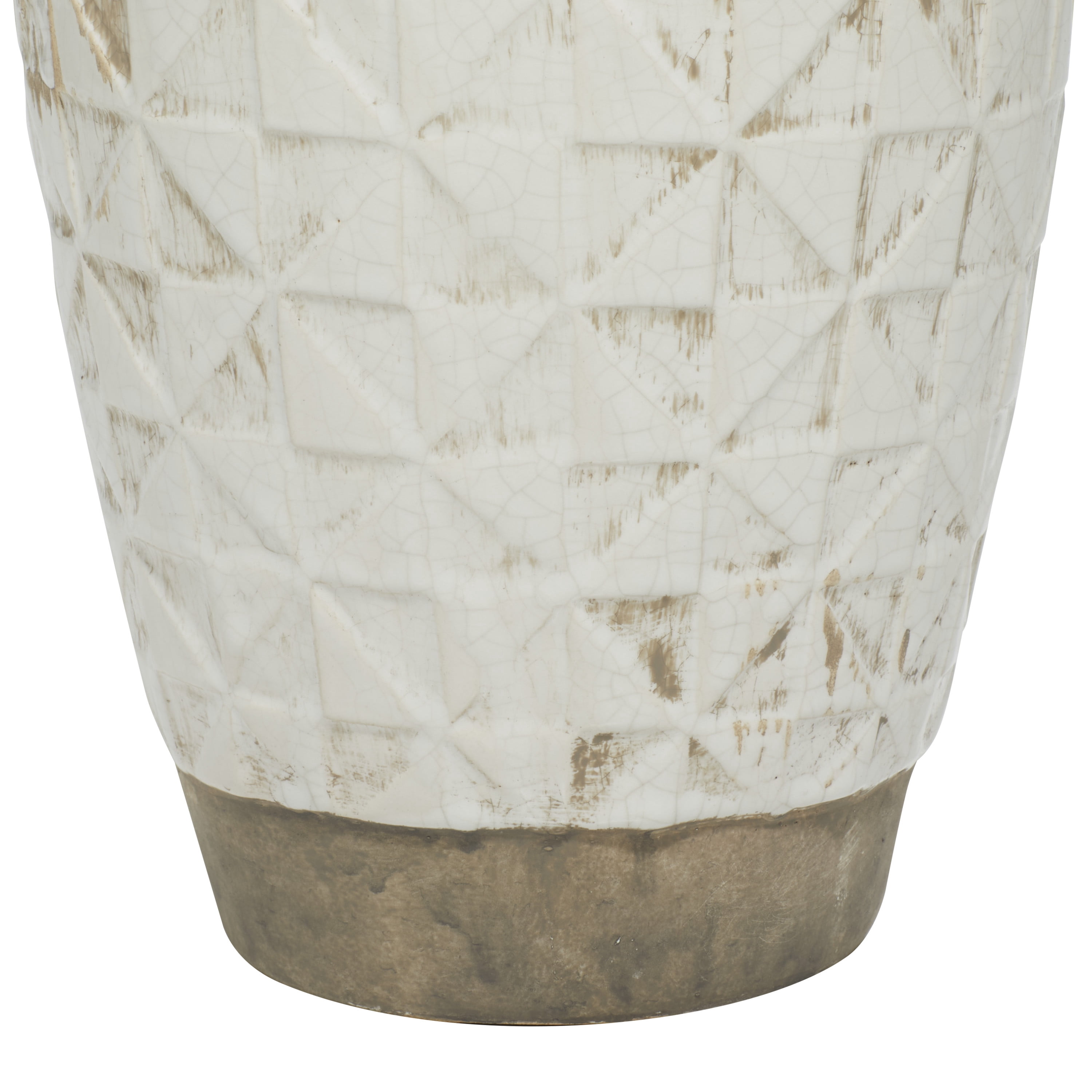 DecMode 16" White Ceramic Vase