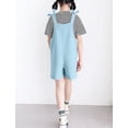 thumbnail image 3 of Happy Cherry Sleeveless Jumpsuit for Kids Casual Spaghetti Strap Romper Girls Summer Cotton Overalls Short Pants with Pockets 11-12 Years, 3 of 7