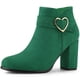 thumbnail image 1 of Botines de tacón alto grueso Allegra K con punta redonda en forma de corazón para mujer Verde esmeralda 40, 1 of 7