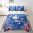 thumbnail image 2 of Castle Fairy Children Blue Axolotl Bedding Comforter Set,Salamander Queen Bedding Sets, 2 of 8