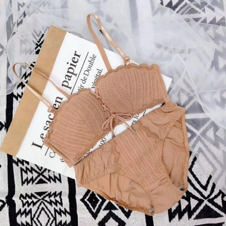 

Fantadool Fashion Bra Sets Half Cup Solid Color Underwear Women Set Lace Comfortable Brassiere Embroidery Lingerie Set