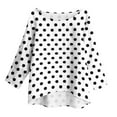 thumbnail image 4 of YUGYXL Womens Polk Dots T Shirts 3/4 Length Sleeve Crew Neck Tunic Tops Fall Clothes Winter Casual Loose Comfy Tops White M, 4 of 8