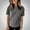 Gray, variant on Munlar Blue T Shirts for Women Loose Plain Spring 2025 Short Sleeve Crew Neck Tops 5XL