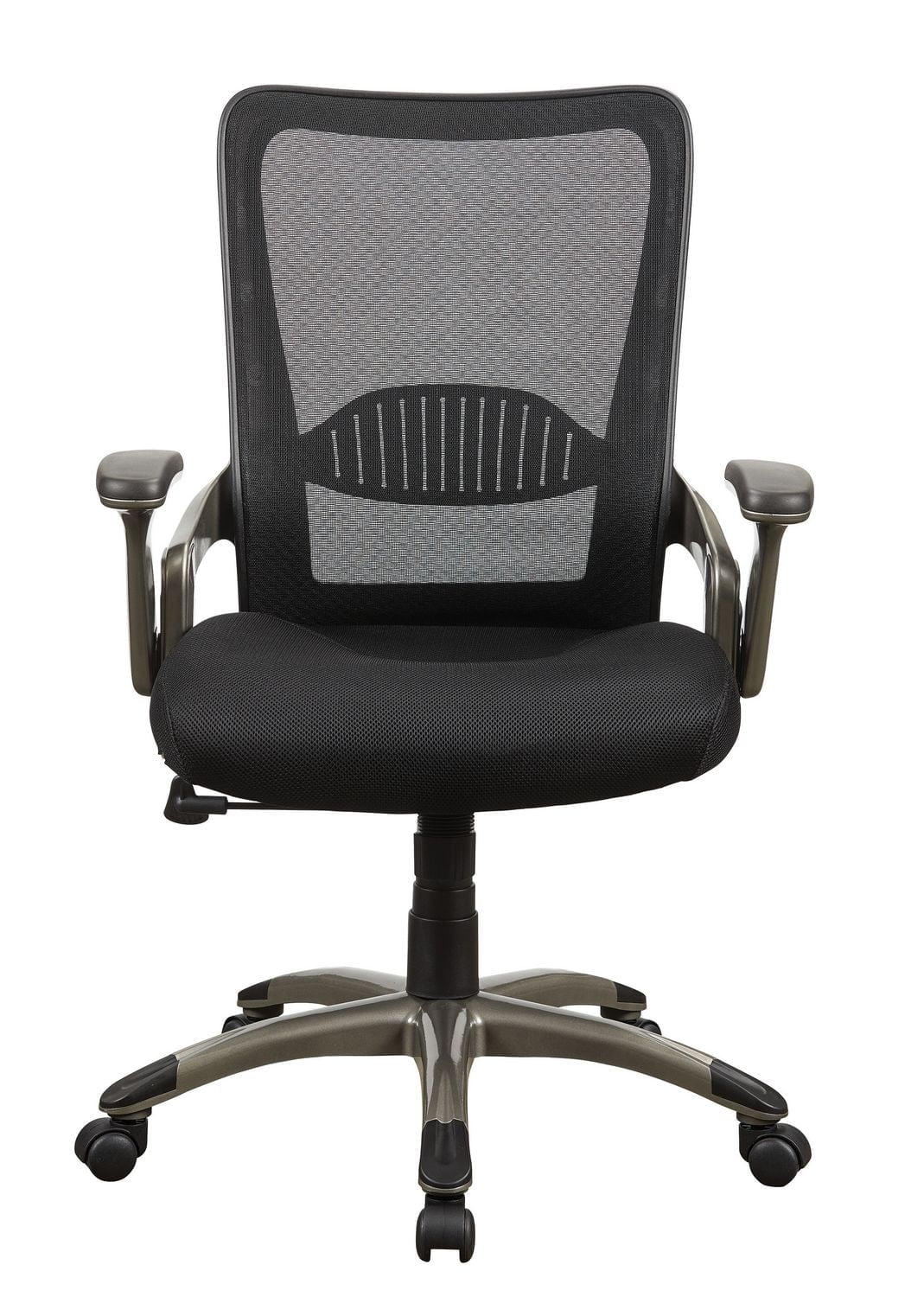 Work Smart Black Chair with Mesh Back , Padded Mesh Seat And Titanium Base