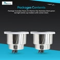 thumbnail image 7 of MARINE CITY Green LED Light Cup Holder with Center Drain, Stainless Steel, Durable, Corrosion-Resistant, Easy Installation for Boats, Poker Tables, Yachts, Ships Pack of 2, 7 of 7