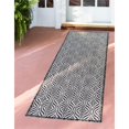thumbnail image 2 of Unique Loom Outdoor Trellis Moroccan Rug 2' x 6' Runner Charcoal/Ivory, 2 of 2