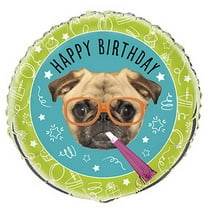 Pug Puppy Birthday 18" Foil Balloon