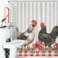 thumbnail image 4 of Rooster Farm Shower Curtains - Bath Shower Curtain Set with 12 Hooks for Adults Kids Bathroom Decor Accessories, 4 of 7
