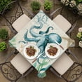 thumbnail image 4 of Octopus Coastal Table Cloth Waterproof Tablecloths, Vintage Nautical Ocean Starfish Compass Tablecloth Dining Table Cover for Kitchen Party Tabletop Outdoor, Square Tablecloth 54x54 Inch, 4 of 6