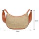 thumbnail image 4 of Bolso hobo de paja de verano con cremallera de embrague para mujer a la moda para regalo (marrón), 4 of 9