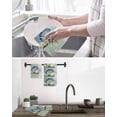 thumbnail image 5 of Blue Coastal Starfish Kitchen Dish Towels for Drying Dishes Set of 2, Grey Sage Green Nautical Coral Summer Waffle Weave Microfiber Hand Tea Bathroom Towels Quick Dry & Absorbent Towel 15.7x23.6, 5 of 7