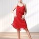 thumbnail image 5 of Vestido De Baile Rumba Tango Vestido de baile de tango para mujer Lentejuelas Borlas Fiesta de moda Vestido sexy con tirantes (Rojo L) Ygjytge para Mujer Rojo T M, 5 of 6