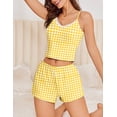 thumbnail image 3 of Ekouaer Cami Pajama Sets Y2K 2 Piece Lace Crop Top and Shorts Sexy Pjs Summer Lingerie Sleepwear Nightwear for Women, 3 of 6