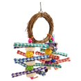 thumbnail image 4 of Rattan Bamboo Toy, Parrots Chewing Toys Creating Fun Multifunction Safe Materials Encourage Chewing Nibbling  For Small Birds For Cockatiel, 4 of 7