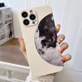 thumbnail image 3 of Compatible for iPhone 13 Pro Max 6.7 Inch Moon Case, The Cool Night Moon Pattern Design Case for Women Girls Men Soft TPU Shockproof Camera Protective Back Cover Case - White, 3 of 9