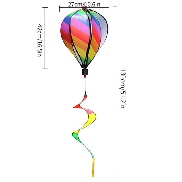 Hot Air Balloon Wind Spinner Rainbow Hanging Wind Twister