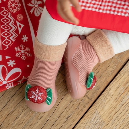 

Wesracia Baby Shoes Toddler Baby Kids Girls Boys Christmas 3D Cartoon Slipper Socks Shoes Prewalker
