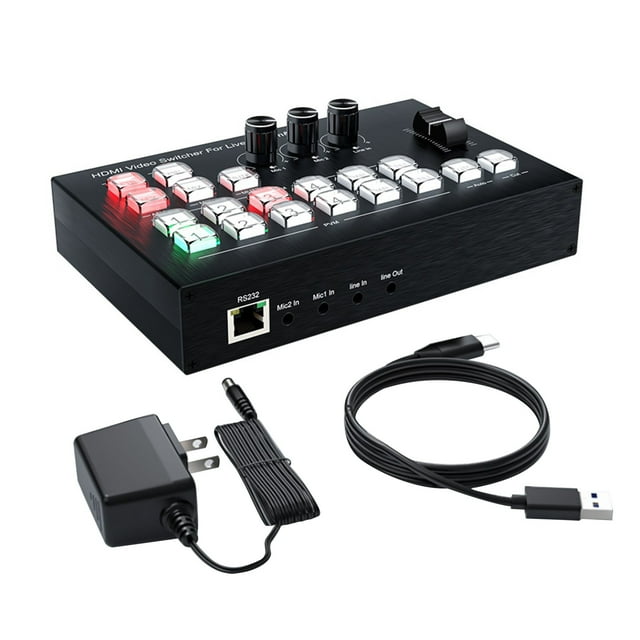 TAPDRA High-Def Video Switcher for Interviews & Speeches, Supports PIP & Audio Sync, Ensures Seamless Presentations