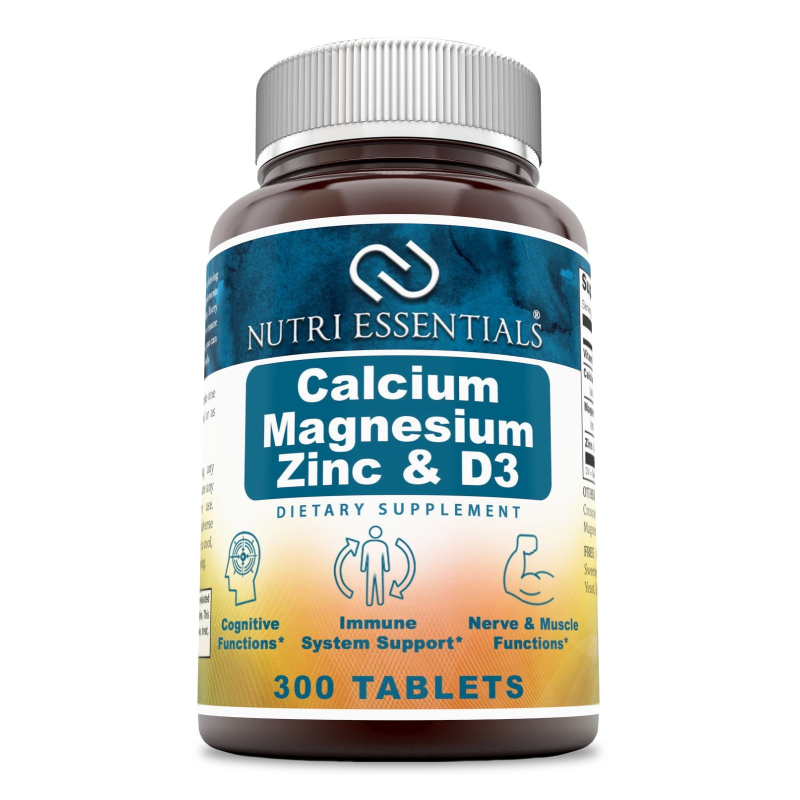 Zinc & Vitamin D3-90 Essential Tablets for Bones and Teeth Calcium Magnesium 
