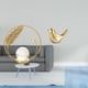 thumbnail image 2 of Estatua de bola de cristal,Estatuas de bolas de cristal para decoración del hogar,escritorio interior,Escultura de bola de cristal Figura de hierro Decoración,Figura de pájaros,Figura de, 2 of 8
