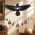 thumbnail image 6 of ZENGSS Raven Witch Bells Wall Hanging Witchy Moon Phase Decor Celestial Gothic Pagan Christmas Halloween Yule Savannah Winter Solstice Spiritual Protection Decor for Home Altar House Warming Gift-B, 6 of 7