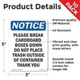 thumbnail image 2 of Please Break Cardboard Boxes Down OSHA Notice Vinyl Decal Label 5 Inch x 3.5 Inch - 10 Pack, 2 of 6