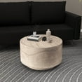 thumbnail image 2 of LeisureMod Minimalist Side Table Assembled 36" Round Modern Fiberstone Top Accent Table for Outdoor, Home, Living Room Terra Series in Travertine, 2 of 5