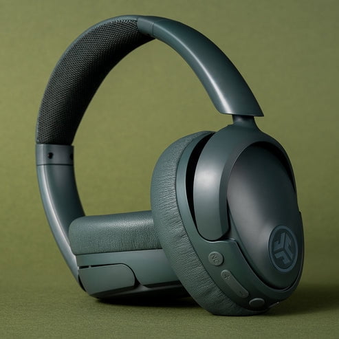 JLab JBuds Lux ANC Wireless Over-Ear Headphones, Bluetooth, 70 Hour Battery, Hybrid Active Noise Cancelling, Green (Sold Without Manufacturer Warranty)