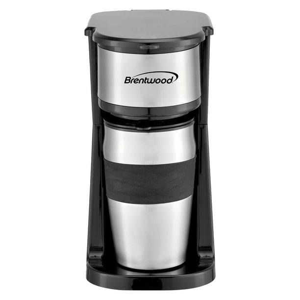 Brentwood TS113BK Portable SingleServe Coffee Brewer with 14 oz Travel Mug, Black