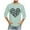 15-Mint Green, variant on TrendVibe365 Valentines Womens Tops 3/4 Sleeve Tops for Men 2025 Plus Size Round Neck Polyester Casual Love Heart Printed Lover Gift Blouse Tops for Valentines Gifts Pink 3XL