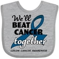 thumbnail image 3 of Inktastic We'll Beat Cancer Together- Colon Cancer Awareness Boys or Girls Baby Bib, 3 of 4