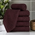 thumbnail image 2 of Ample Decor Washcloths 12 x 12 inch 5 Piece 600 GSM 100% Cotton, Lightweight, Quick Drying, Machine Washable Fingertip Towels for Bathroom, Gym, Kitchen - Brown, 2 of 6