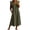 Olive Green, variant on Women's Cotton Linen Style Dress V Neck Flutter Cap Sleeves Maxi Casual Dress with Pockets Flowy Casual Lightweight Sundress XL