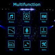 MP3 Player Bluetooth MP4 Media HiFi Music Speaker FM Radio Recorder Bluetooth Sports Music Player Supports 128GB with Earphones