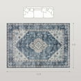 thumbnail image 3 of HOMCOM 9x12 Area Rug, Vintage Machine Washable Rug for Living Room, Blue, 3 of 10