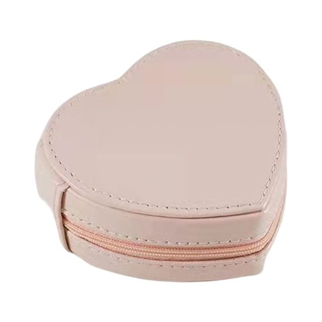 Guardurnaity Organizador de exhibición de joyas de corazón, caja de almacenamiento de joyas, pendientes, soporte portátil, estuche multifunción Ropa, zapatos y accesorios Miscelánea Rosado