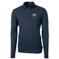 thumbnail image 2 of Men's Cutter & Buck Navy Utah State Aggies Big & Tall Virtue Eco Pique Recycled Quarter-Zip Pullover Top, 2 of 3
